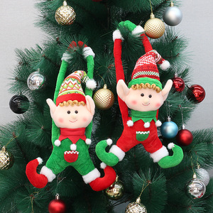 Elf Doll Christmas <b>Tree</b> <b>Ornament</b> Green Red Hat Hanging Decoration Holiday Toy QD19001 - Product Image 5