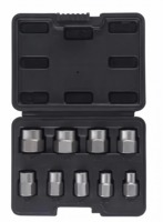 Jeu d'extracteurs de boulons fractionnés 9 pièces avec tailles de prise 9/16, 5/8, 11/16, 3/4, 1/2, 7/16, 3/8, 5/16, 1/4 pouces, qualité industrielle
