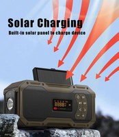Notfall-Außenlautsprecher mit Solarpanel, Handkurbel, FM DAB, Wasserdicht, Powerbank, SOS-Alarm, Tragbares Radio für Outdoor oder Zuhause