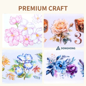 Ruban adhésif PET holographique personnalisé en forme de fleurs, décoratif pour journalisation et <span class=keywords><strong>scrapbooking</strong></span>, ruban Washi floral en PET - Product Image 3
