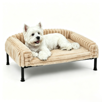 Lit surélevé pour chien, canapé moelleux en peluche pour petits chiens et chats, lit pour animaux de compagnie lavable avec pieds antidérapants, utilisation intérieure et en terrasse