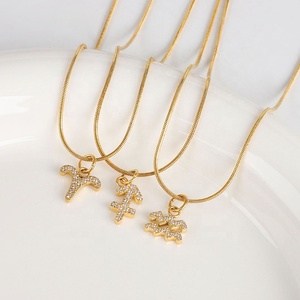 Collier élégant pour femme, bijoux délicats, plaqué or 18 carats, acier inoxydable, pendentif en strass, cristal zircon, signe <span class=keywords><strong>du</strong></span> zodiaque - Product Image 3