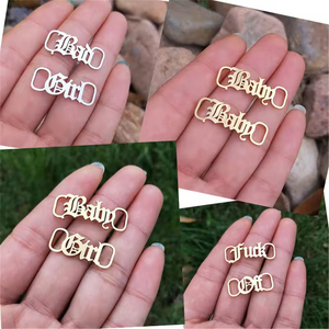 Broches personnalisées en acier inoxydable plaqué or 18 carats pour dropshipping, boucles de lacets de chaussures de sport unisexe avec nom personnalisé pour fêtes - Product Image 4