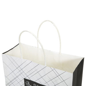 Bolsas de Papel Kraft Blancas con Fondo Plano Diagonal, Personalizadas con Logotipo, para Regalos, Venta al Por Mayor - Product Image 4