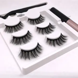 Wholesale New Design 3d Invisible Magnetic False Faux Mink Eyelashes With Magnetic Eyeliner