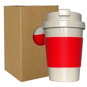 Promotional Gift 12Oz Eco Sustainable Grounds <b>Travel</b> Coffee <b>Mug</b> With Flip Top Reusable Beverage Drink Cups - Product Image 2
