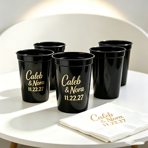 Vasos de Plástico Esmerilados Personalizados para Estadios, Ecológicos, Reutilizables, para Decoración de Bodas y Fiestas, Vaso Personalizado para Cerveza, La Boda - Product Image 1