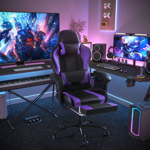 Silla Gamer Ergonómica Reclinable AJUNION de Piel Sintética Silla Giratoria con Reposapiés y Soporte Lumbar Silla de Oficina Estilo Carreras - Product Image 6