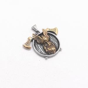 Pendentif Rétro Doré Série Viking, Pendentif en Acier Inoxydable en Forme de Personnage, Bijoux Tendance, Bijoux pour Hommes à Porter au Quotidien - Product Image 6
