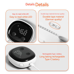 Règle à ruban électrique rechargeable <span class=keywords><strong>LED</strong></span> HD multifonctionnelle pour écran roulant, outil de mesure du corps, métrique en plastique et acier - Product Image 2