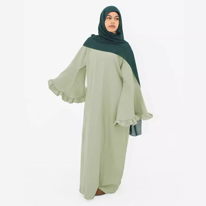 ชุดอาบายะห์ผ้าชีฟองสีพื้นเรียบหรู ยาวคลุมเท้า ซักได้ เหมาะสำหรับสตรีชาวมุสลิม ใส่ไปงานประชุม งานเลี้ยงน้ำ<span class=keywords><strong>ชา</strong></span> - Product Image 1