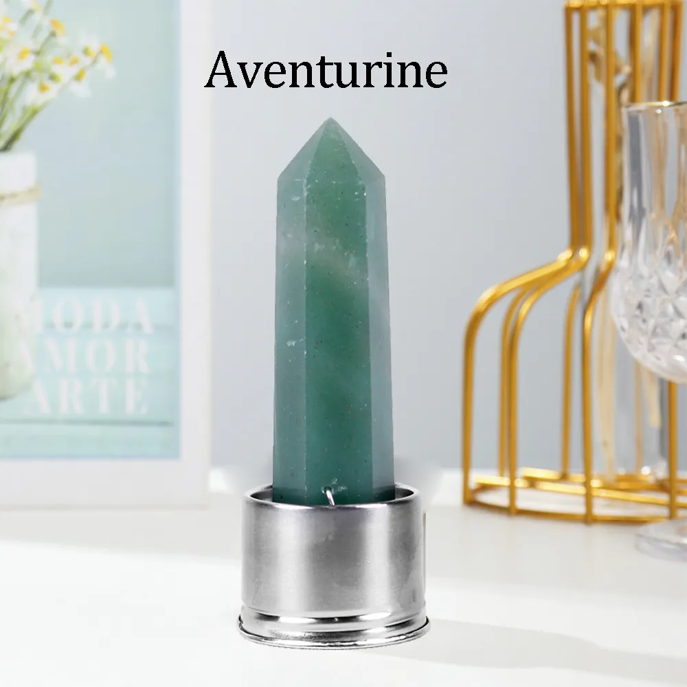 HOT SALE Replaceable healing crystal stone point withe bottom for crystal water bottle excluding bottles 