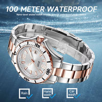 Jam Tangan Pria Mewah Berkualitas Tinggi OEM Logo Kustom 10ATM Tahan Air Kristal Safir Baja Tahan Karat Diver Miyota Quartz