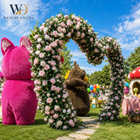 Guirnalda de Flores Artificiales de Seda con Rosas y Follaje Verde para Decoración Colgante de Balcón, Silla, Techo, Fondo de Truss para Bodas y Fiestas, Estilo Occidental