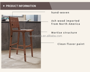Taburete de madera <span class=keywords><strong>para</strong></span> bar, taburete moderno de <span class=keywords><strong>26</strong></span> pulgadas de altura, estilo nórdico, <span class=keywords><strong>para</strong></span> desayuno y cocina, venta al por mayor - Product Image 5