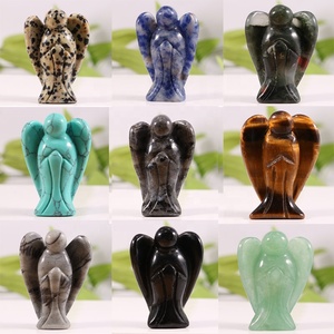 Vente en gros de figurines d'anges gardiens gravées en cristal naturel de 2 pouces, énergie de guérison, protection spirituelle, décoration, collection, cadeau - Product Image 3