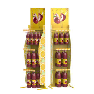 ที่วางโชว์เครื่องดื่มทำจากโลหะสำหรับ<span class=keywords><strong>ร้าน</strong></span>ค้าปลีกที่ตั้งโชว์ขวดไวน์เบียร์สำหรับร้านขายของชำ - Product Image 1