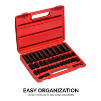 Ensemble d'outils professionnels pour douilles à cliquet, douilles à embouts, kit de quincaillerie en vanadium, boîte à outils manuelle, réparation à percussion