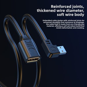 <span class=keywords><strong>สาย</strong></span>ต่อขยาย USB 2.<span class=keywords><strong>0</strong></span> ทองแดง (ชาย-หญิง แบบงอ) สำหรับแล็ปท็อป คีย์บอร์ด เมาส์ เครื่องพิมพ์ - Product Image 2