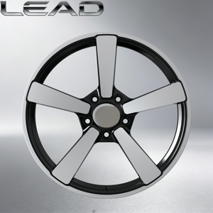 Jantes forgées sur mesure LEAD <span class=keywords><strong>5</strong></span> à <span class=keywords><strong>5</strong></span> branches, face usinée noire, 16-24 pouces pour Mercedes BMW Audi - Product Image 1