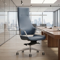 Chaise de bureau pivotante de direction de luxe au design moderne, en cuir, pour entreprise commerciale contemporaine, dossier haut, PDG, patron