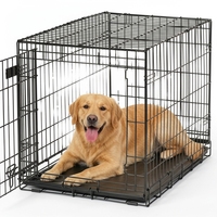 Cages pour animaux de compagnie en métal pliables, robustes et de luxe, avec plateau, faciles à assembler, pour une utilisation en intérieur et en extérieur, pour chiens et chats