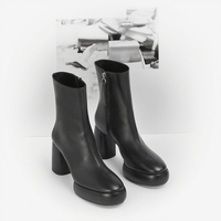 OEM/ODM Chaussures pour femmes Designer Fashion Ladies Slip-on Zipper Chunky Heel Bottines Chaussures Plateforme personnalisée Bottines pour femmes