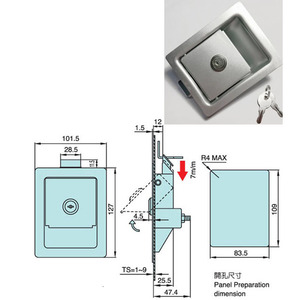 Serrure de porte d'entrée à palettes pour camping-car et voiture avec loquet en alliage de zinc Bouton de poignée Deadbolt Camper-Trailer Panel Lock - Product Image 5