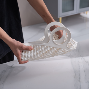 Panier de rangement souple en plastique pour salle de bain avec poignées, bacs organisateurs en maille ajourée pour articles de toilette, sac de douche portable - Product Image 3