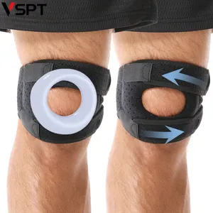 ลื่นบรรเทาอาการปวดStabilizerขาป้องกันUnisexเข่าสนับสนุนความดันผ้าNeoprene Patellaสายคล้องคอเข็มขัด