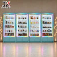 Vitrine d'exposition sur mesure avec éclairage LED néon RGB, vitrine en verre anti-poussière, étagères réglables, rangement verrouillable, présentoir pour figurines de collection