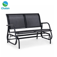 Chaise berçante moderne pour 2 personnes avec cadre en acier enduit de poudre pour extérieur causeuse planeur patio double balançoire pour villa cour arrière