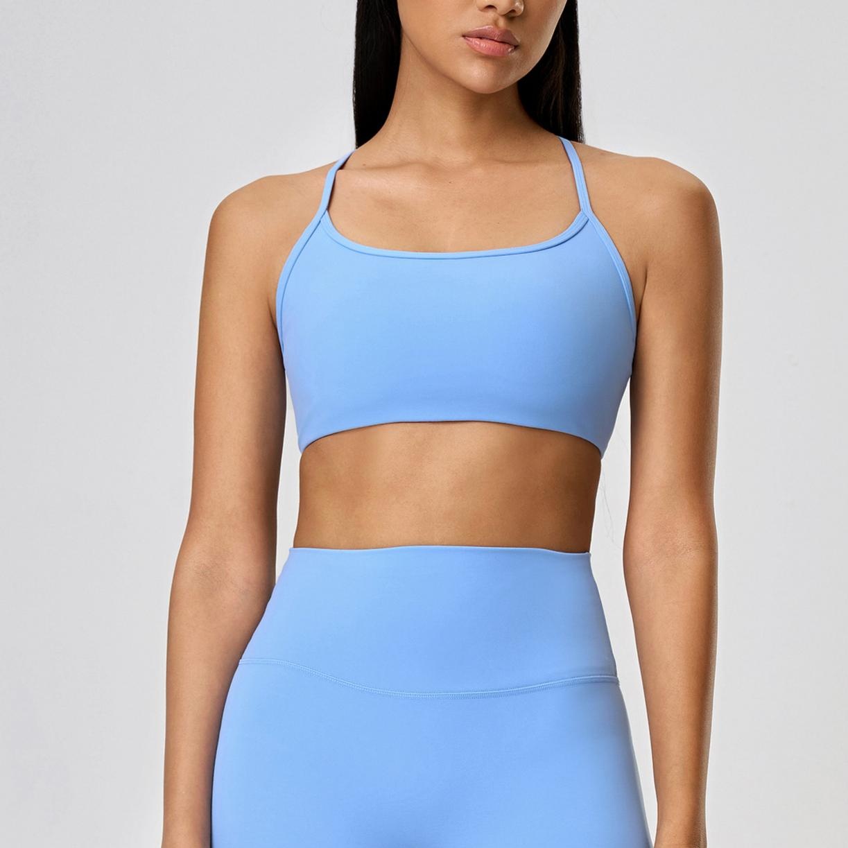 Yoga Bra Top for Women Thin Straps Backless Design Breathable Sports Bras for Summer Fitness Workout OEM