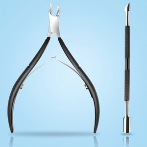 Ensemble professionnel de 3 pinces à cuticules en acier inoxydable avec lames courbées, compatibles avec les ongles des pieds, durables, à large ouverture de mâchoire - Product Image 4
