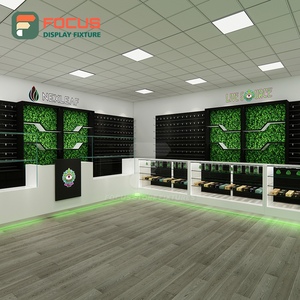 ตู้โชว์ร้านขายบุหรี่แบบมุม ตู้โชว์ไม้กระจกพร้อมไฟ LED ตู้โชว์ยาสูบ - Product Image 3