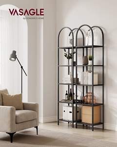 <span class=keywords><strong>VASAGLE</strong></span> <span class=keywords><strong>Étagère</strong></span> multifonctionnelle à livres avec cadre en acier doré pour la maison, la boutique et les plantes. - Product Image 2