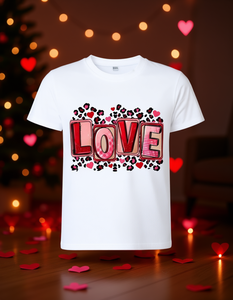 T-Shirt Unisex con Stampa Lettera d'Amore Rosa e Rossa, Vestibilità Comoda, Cotone, Manica Corta, Collo Tondo, per Tutte le Stagioni, Abbigliamento Casual, Taglie S-XXXXL - Product Image 2