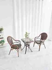 Ensemble de meubles de jardin en rotin nordique de luxe en aluminium moulé pour l'extérieur - Product Image 5