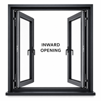 Fenêtre à battant en aluminium standard pour projets, disponible en commande en gros, idéale pour les hôtels et les grands projets d'aménagement d'appartements.