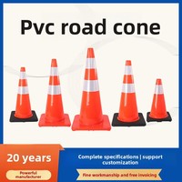 Cône de signalisation routière en PVC résistant aux écrasements, à rotation 360 degrés, avec réflectivité prismatique haute intensité et protection IP67