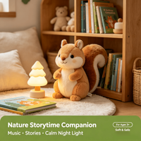 Nuevo Peluche de Ardilla Adorable, Juguete de Peluche Interactivo Multifuncional con Música y Cuentos, Compañero de Sueño para Bebés