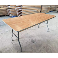 Table pliante en contreplaqué à chevalet pour événements de mariage de 6 pieds/8 pieds