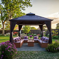 Pergola bioclimatique en aluminium avec toit à lames orientables, imperméable, pare-soleil, décoration pour jardin, terrasse, balcon, utilisation extérieure