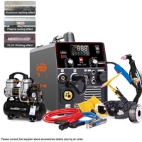 Machine à Souder Portable en Aluminium Multifonctionnelle FLUX/MAG TIG 5 en 1 Multi-Soudeuse Découpeur Plasma MIG TIG MMA Avec Compresseur d'Air