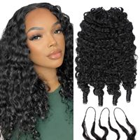 Cheveux humains afro crépus pour crochet, Cheveux humains pour crochet effet plume, Cheveux humains pré-bouclés, Cheveux humains crépus bouclés birmans pour crochet invisible