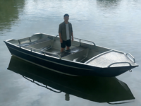 Bateau de pêche en aluminium à coque en V de 4,8 m pour la pêche en lac, en rivière, en haute mer, la chasse au canard et le transport de marchandises