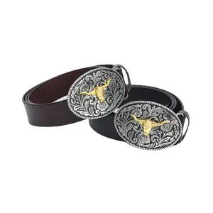 RENHUI Cow Supplies Craft Rock Brass 10X2Mm Leather Clasp Enamel Logo Metal Custom Belt Buckles Belt And Buckles