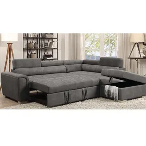 Sofá cama plegable Convertible con almacenamiento, mueble extensible ajustable y moderno para sala de estar