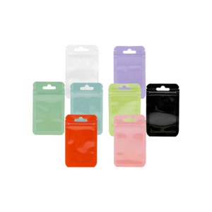 Custom Size Macaron Color Thickened Resealable Plastic Zip Lock Bag Mini Ziplock Packing Bag For Cosmetic Brush Jewelry