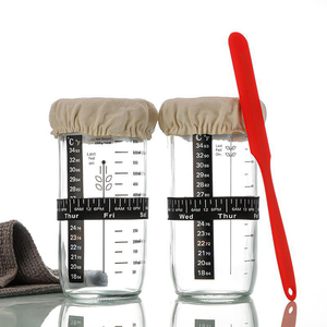 35oz Levain Starter Verre Bocal Thermomètre Grattoir Outil 1000ml Levain Conteneur Kit Maison Pause Cuisson Outil - Product Image 5